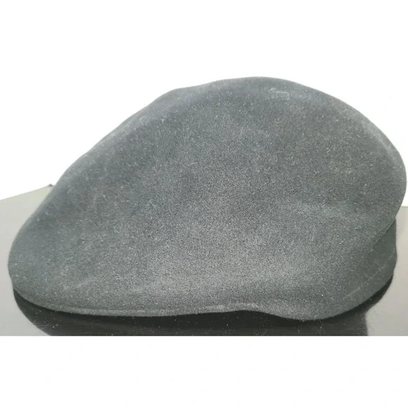 Vintage Black XL Wool Felt  Cabby Black Newsboy Cap Hipster - Picture 6 of 6